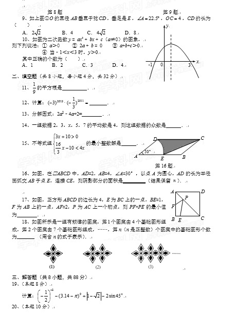 2015ݰ˳пѧ⣨ͼƬ棩